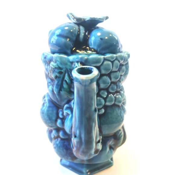 Inarco “Mood Indigo” Blue Fruit Ceramic Server E2430 –Japan 1960s 8 inches high - Picture 9 of 13